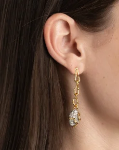 Solanales Crystal Linked Pebble Earring