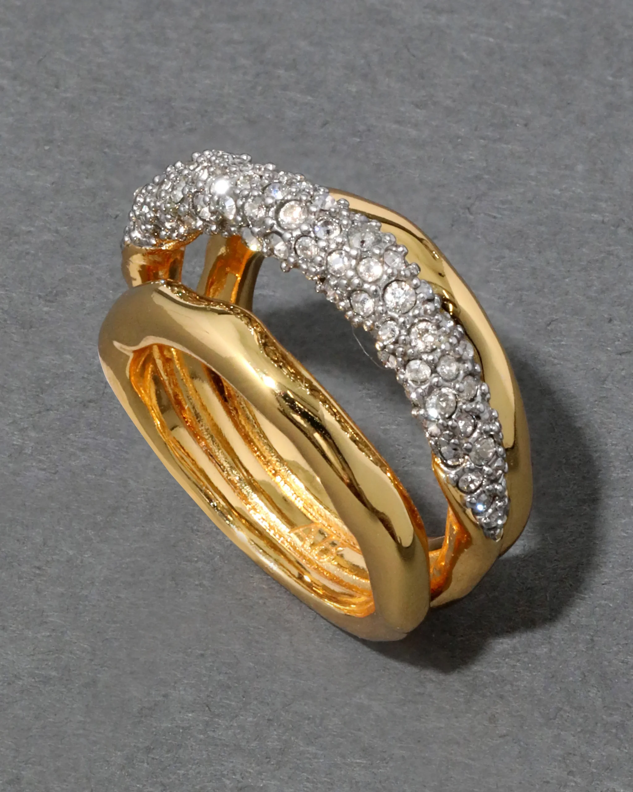 Solanales Crystal Orbiting Ring- Gold