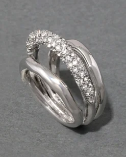Solanales Crystal Orbiting Ring- Silver