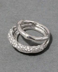 Solanales Crystal Orbiting Ring- Silver
