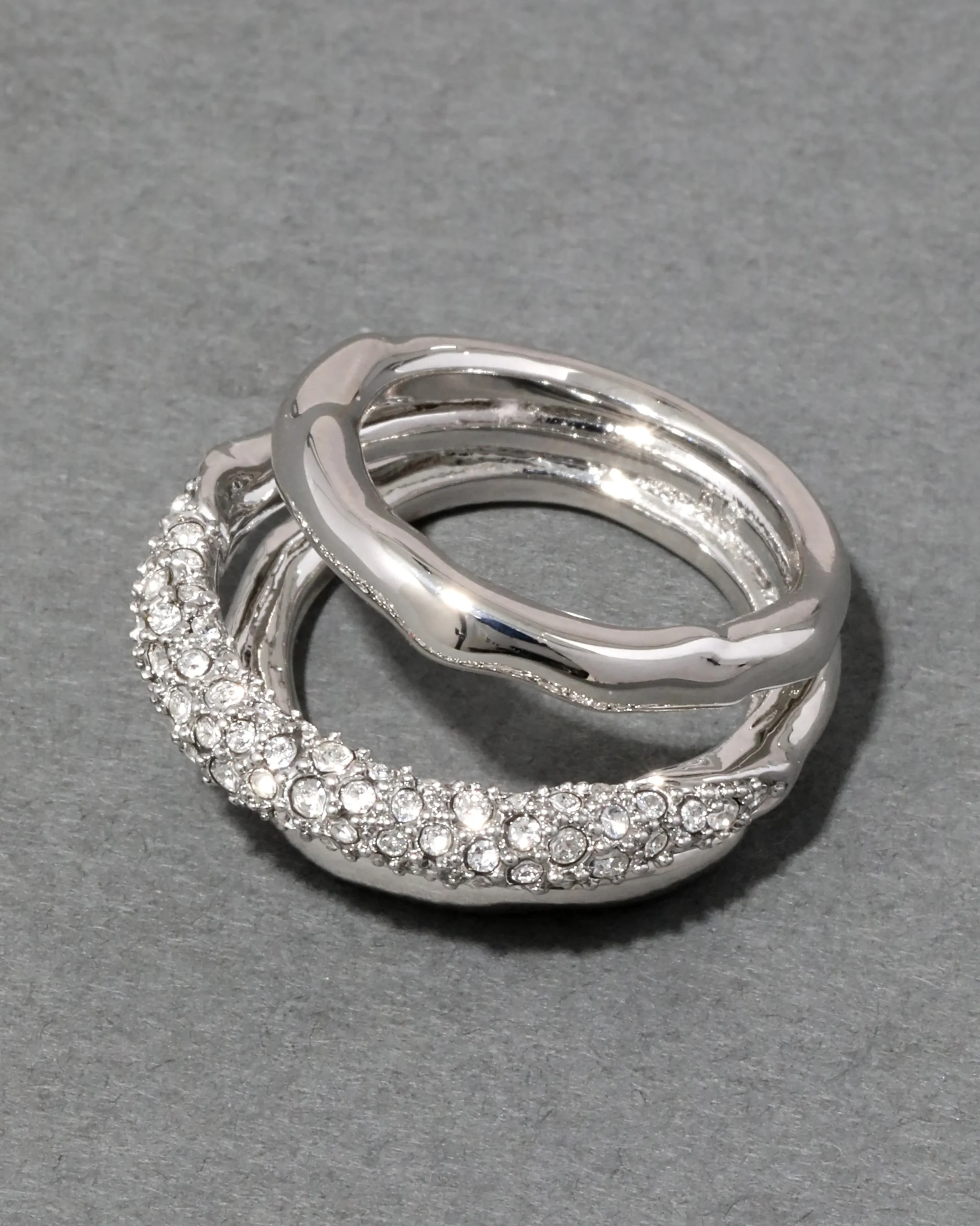 Solanales Crystal Orbiting Ring- Silver