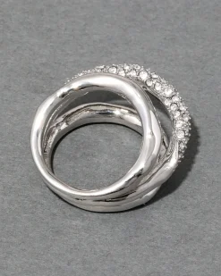 Solanales Crystal Orbiting Ring- Silver