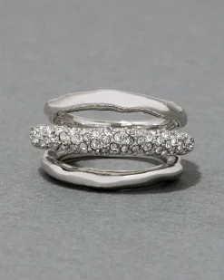 Solanales Crystal Orbiting Ring- Silver
