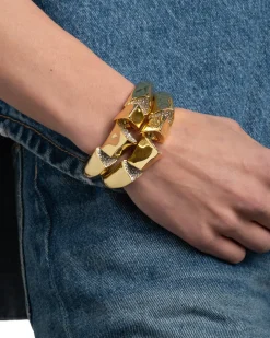 Solanales Crystal Peak Hinge Cuff Bracelet