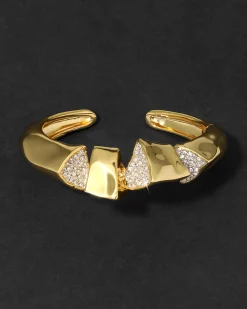 Solanales Crystal Peak Hinge Cuff Bracelet