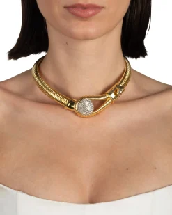 Solanales Crystal Pebble Collar Necklace
