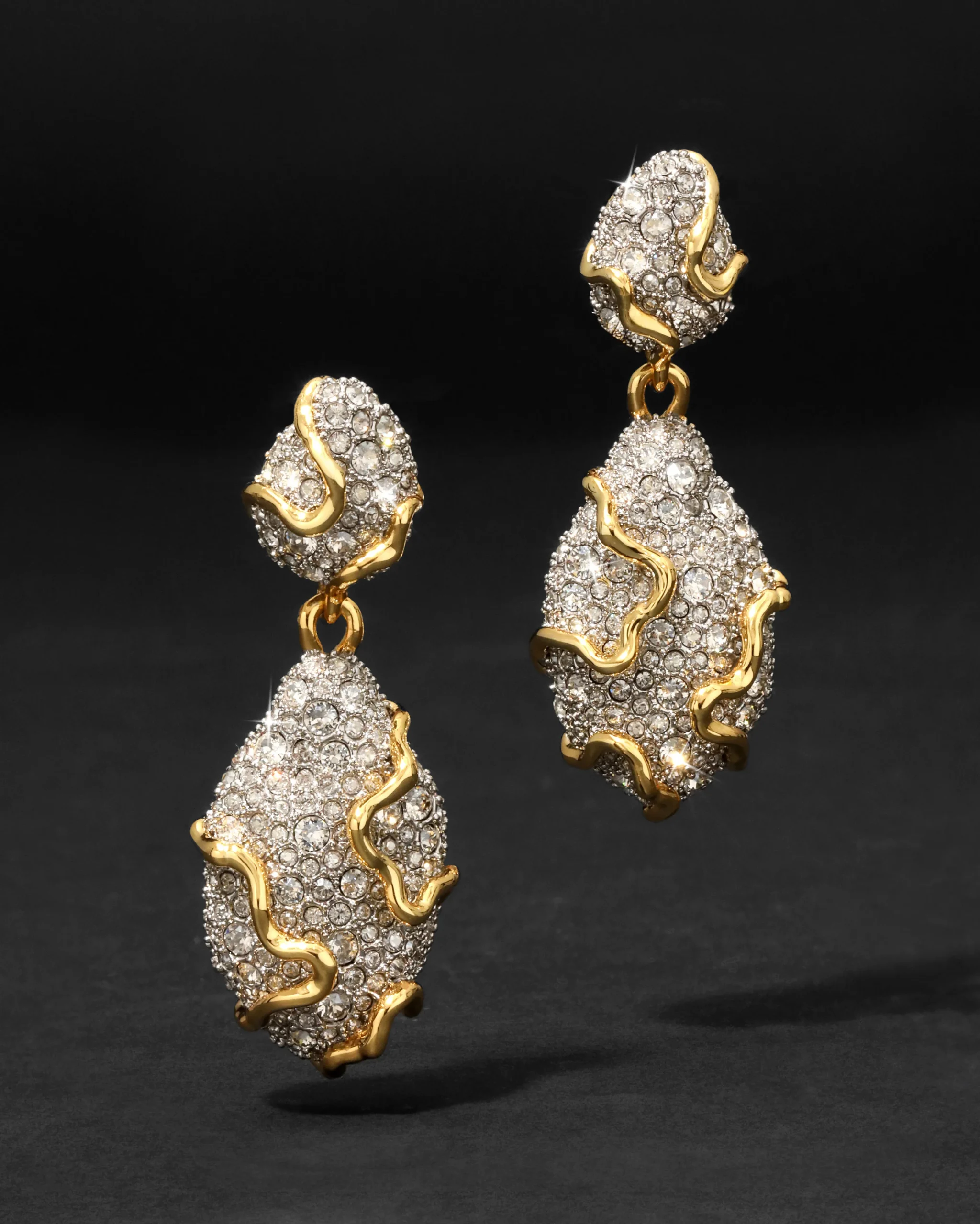 Solanales Crystal Pebble Double Drop Earring