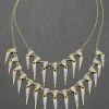 Solanales Crystal Spear Layered Fringe Necklace