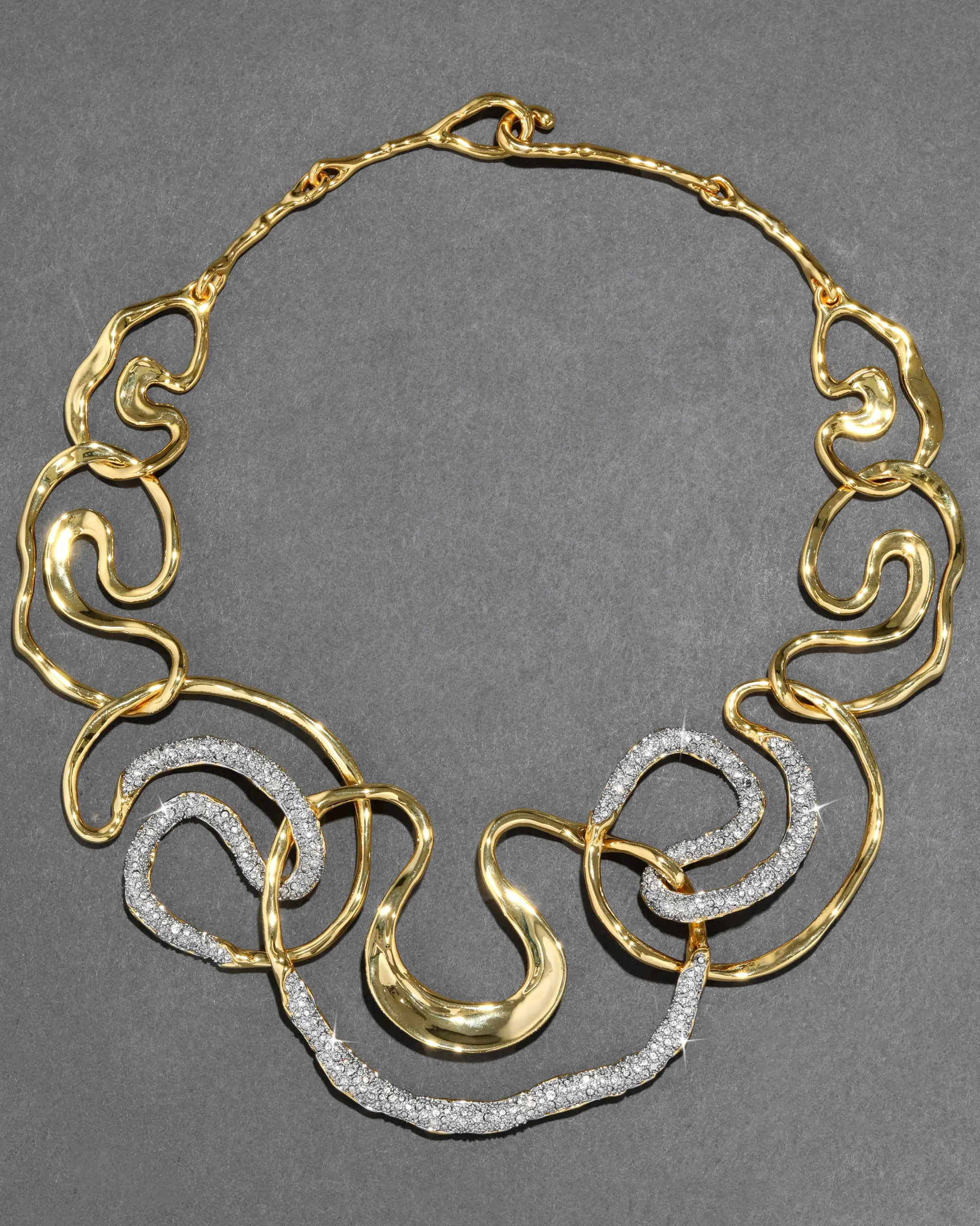 Solanales Gold Crystal Intertwined Necklace