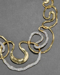 Solanales Gold Crystal Intertwined Necklace