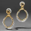 Solanales Gold Crystal Orbit Drop Post Earring