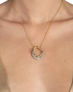Solanales Gold Crystal Orbit Necklace