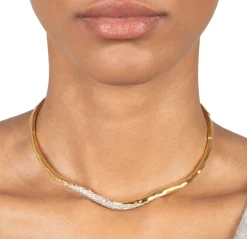 Solanales Gold Crystal Skinny Collar