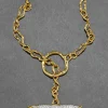 Solanales Gold Crystal Toggle Necklace