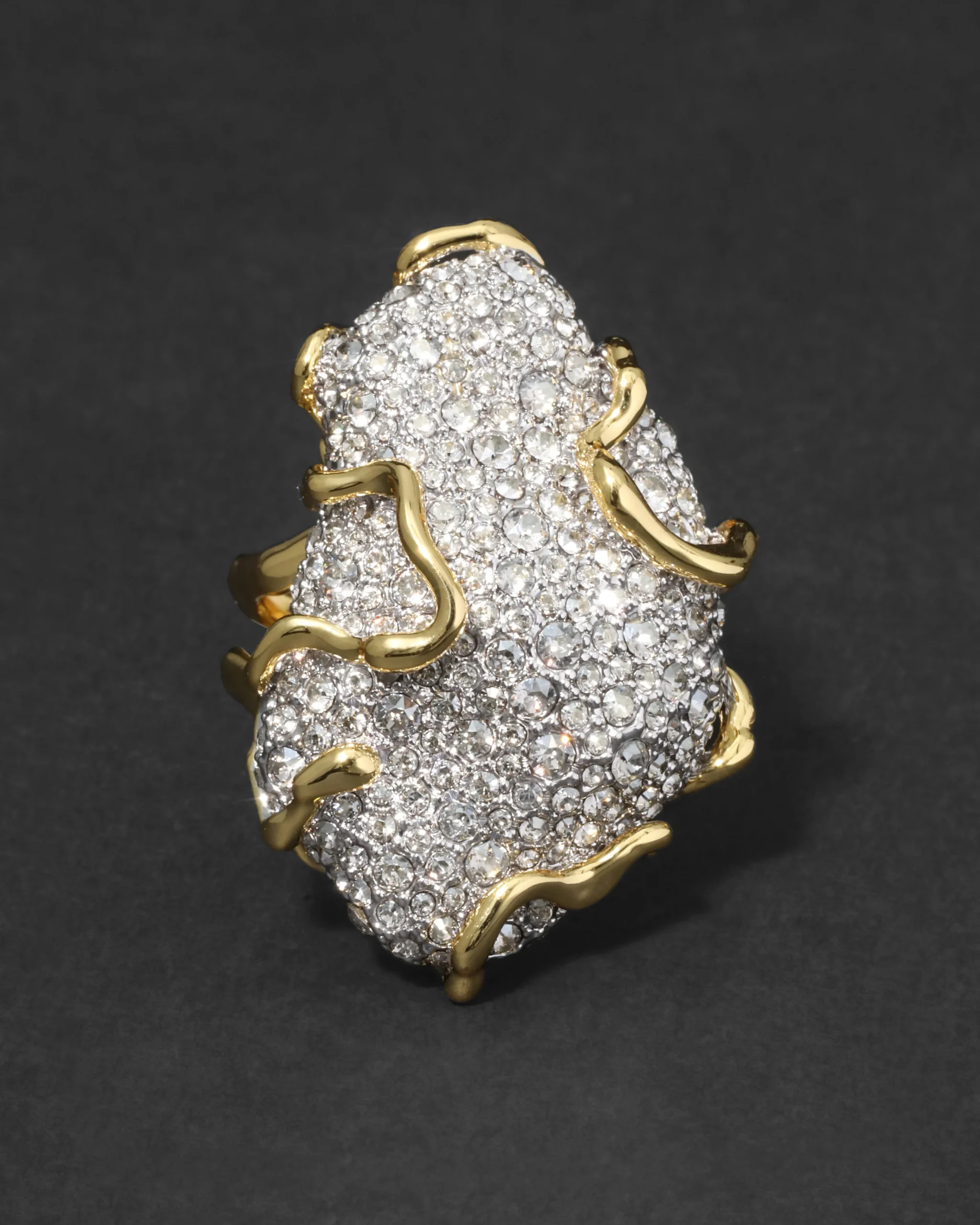 Solanales Large Crystal Pavé Geode Ring