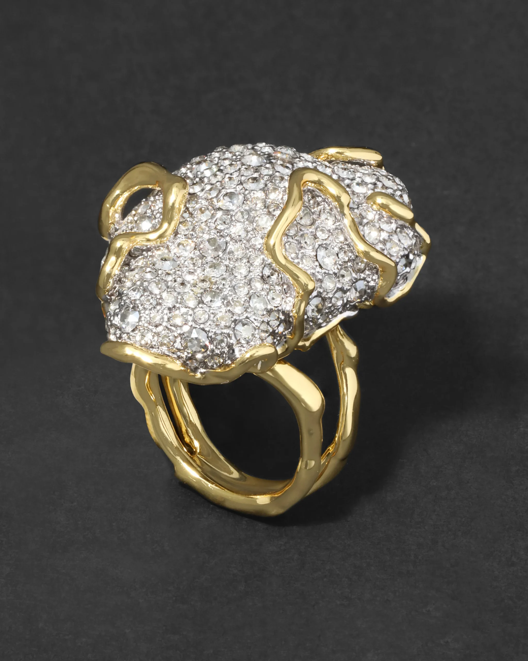 Solanales Large Crystal Pavé Geode Ring