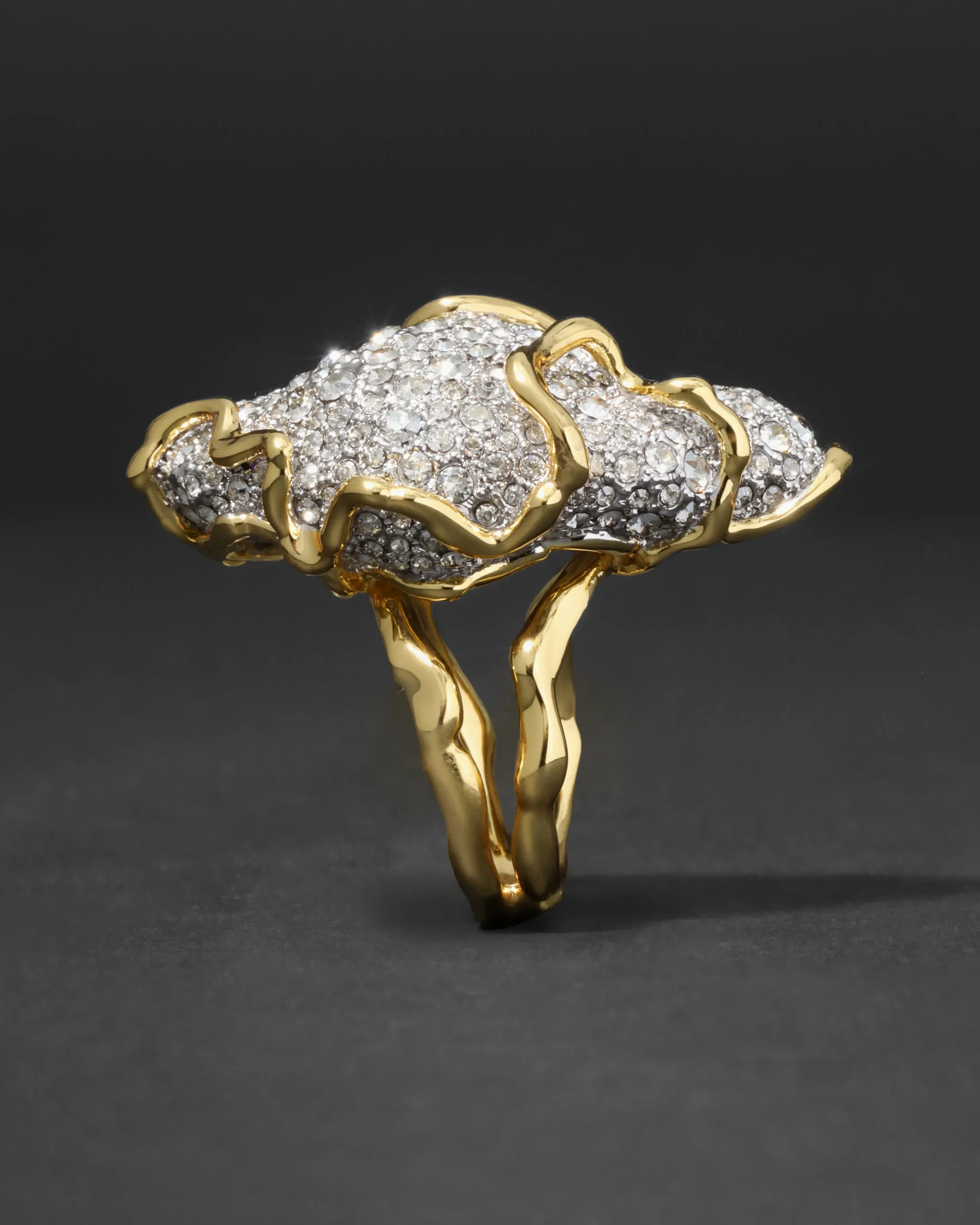 Solanales Large Crystal Pavé Geode Ring