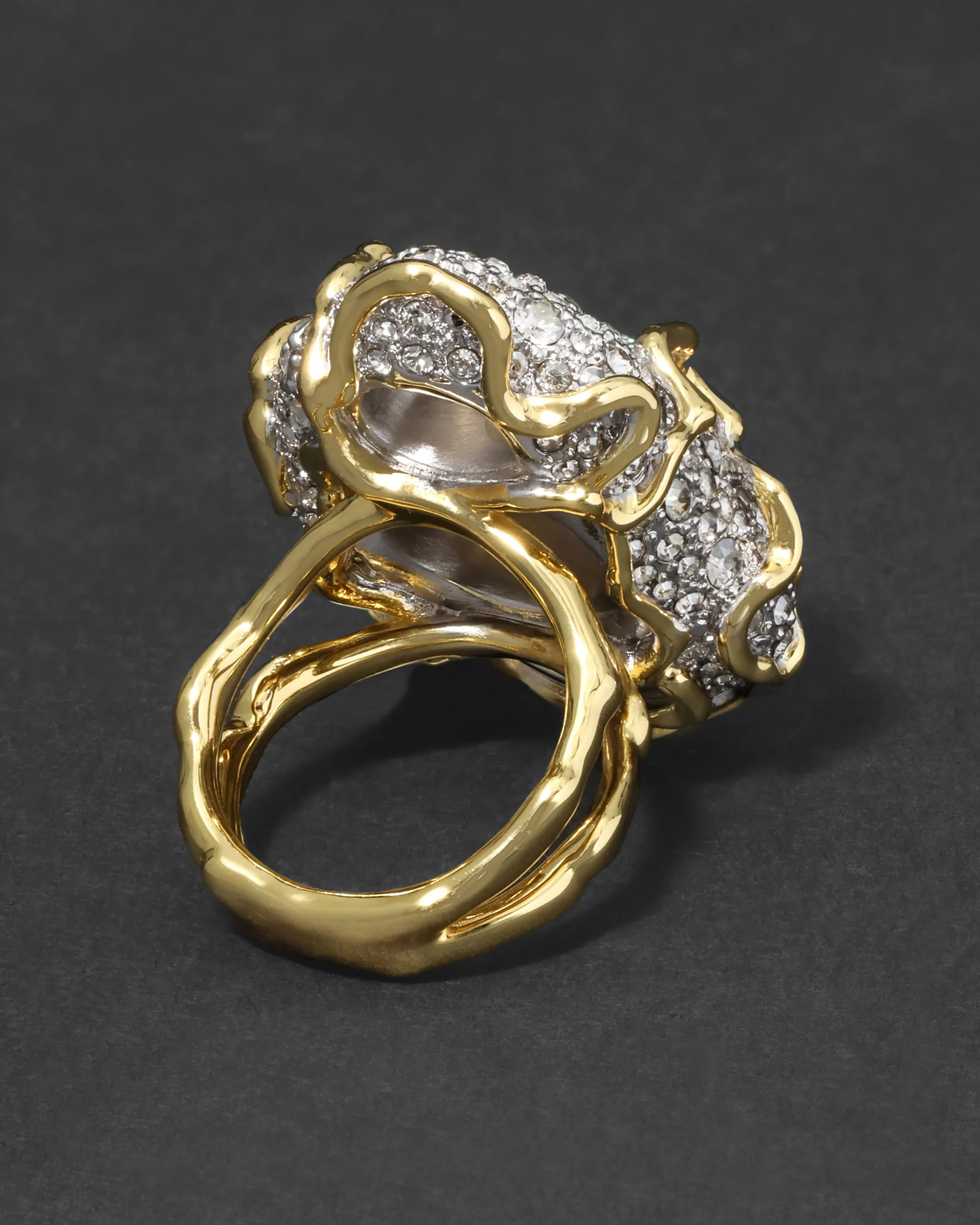 Solanales Large Crystal Pavé Geode Ring