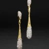 Solanales Linear Crystal Teardrop Earring