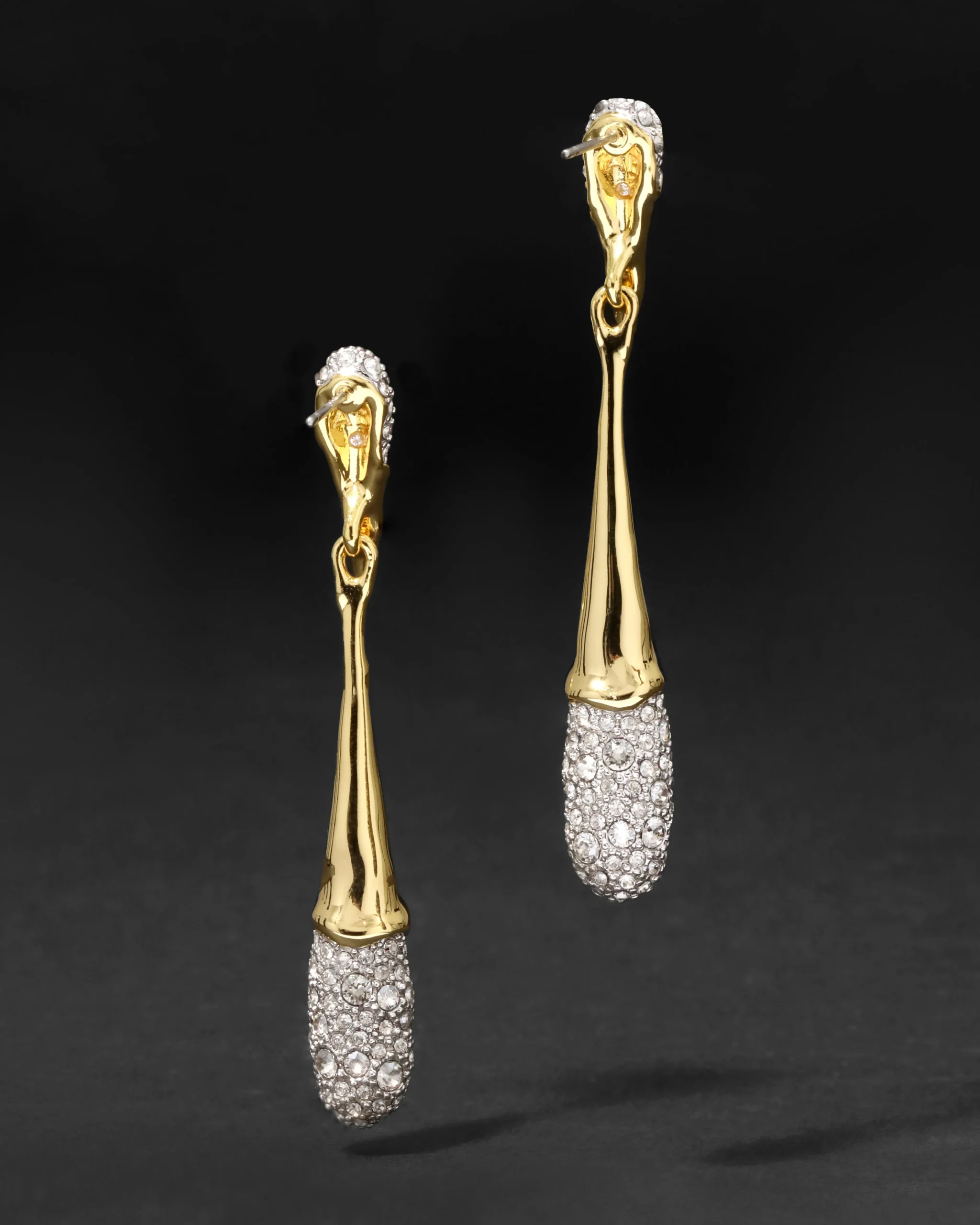 Solanales Linear Crystal Teardrop Earring
