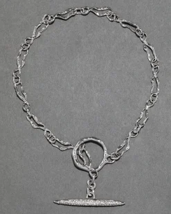 Solanales Silver Crystal Toggle Necklace