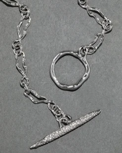 Solanales Silver Crystal Toggle Necklace