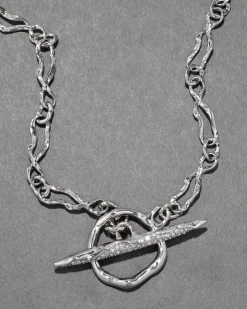 Solanales Silver Crystal Toggle Necklace