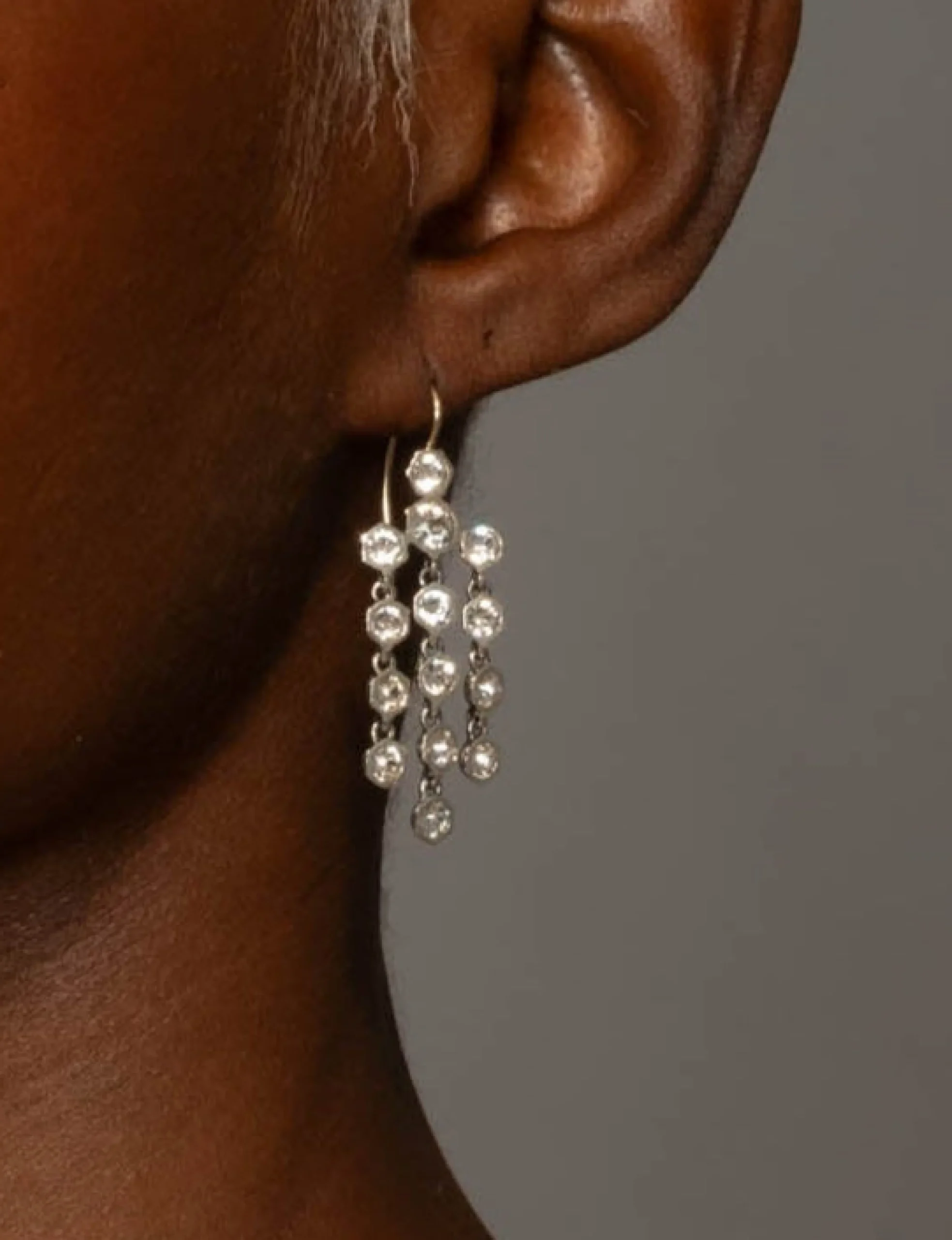 Sterling Silver Cut Luminous Crystal Chandelier Earrings