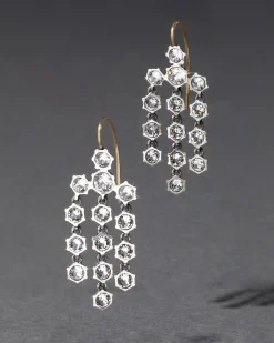 Sterling Silver Cut Luminous Crystal Chandelier Earrings