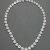 Sterling Silver & 14k Gold Cut Luminous Crystal Small Riviera Necklace