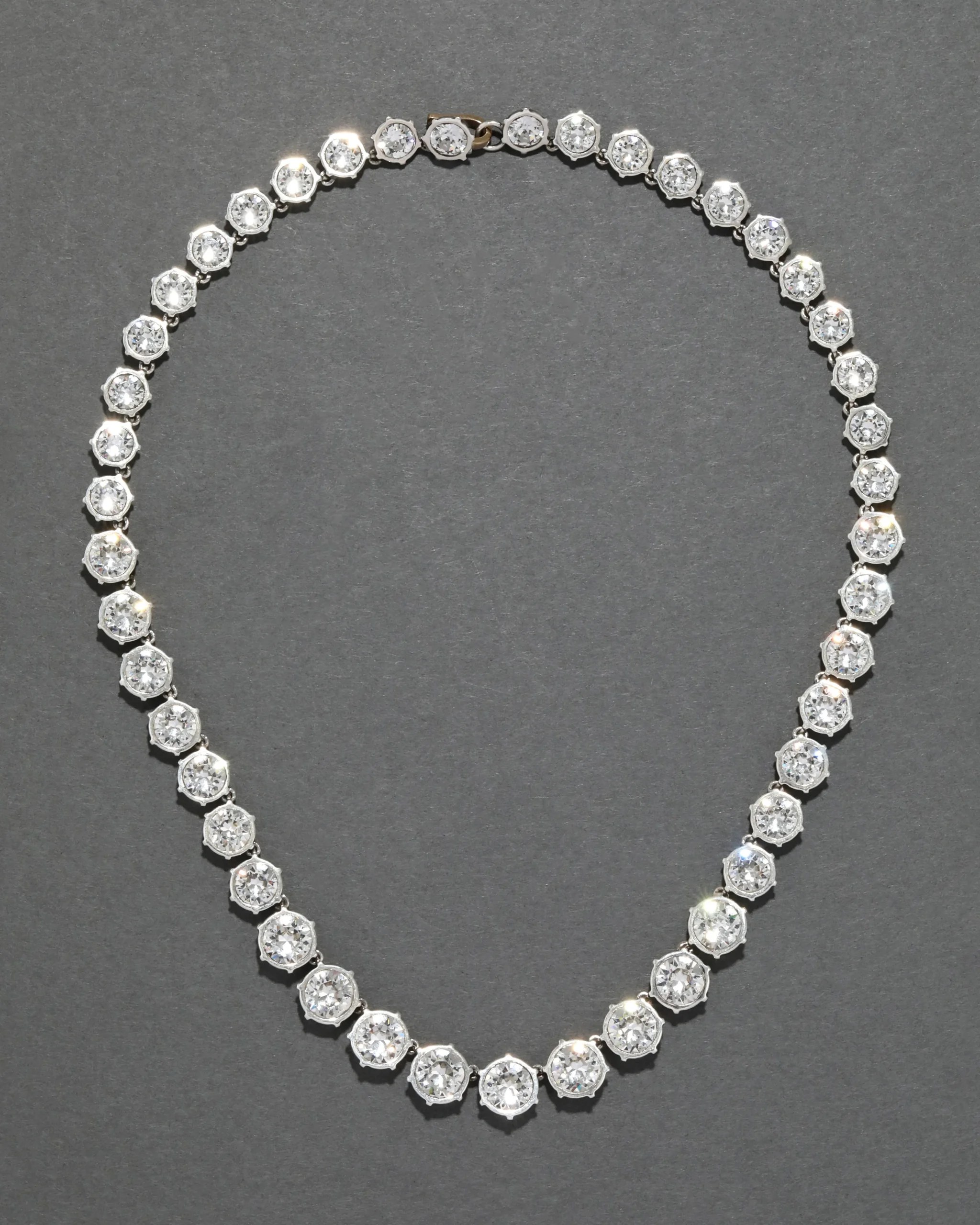 Sterling Silver & 14k Gold Cut Luminous Crystal Small Riviera Necklace