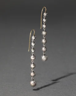Sterling Silver & 14k Gold Graduated Cut Luminous Crystal Earrings