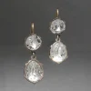 Sterling Silver & 14k Gold Pear Crystal Drop Wire Earring