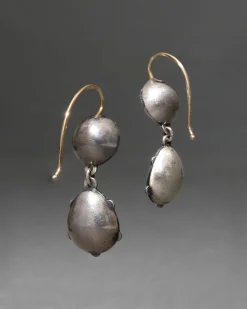 Sterling Silver & 14k Gold Pear Crystal Drop Wire Earring