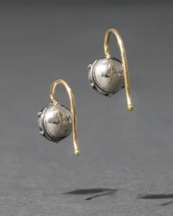 Sterling Silver & 14k Gold Petite Cut Luminous Crystal Wire Earring