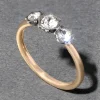 Sterling Silver & 14k Gold Triple Cut Luminous Crystal Ring