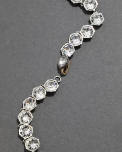 Sterling Silver Round Cut Luminous Crystal Riviera Necklace