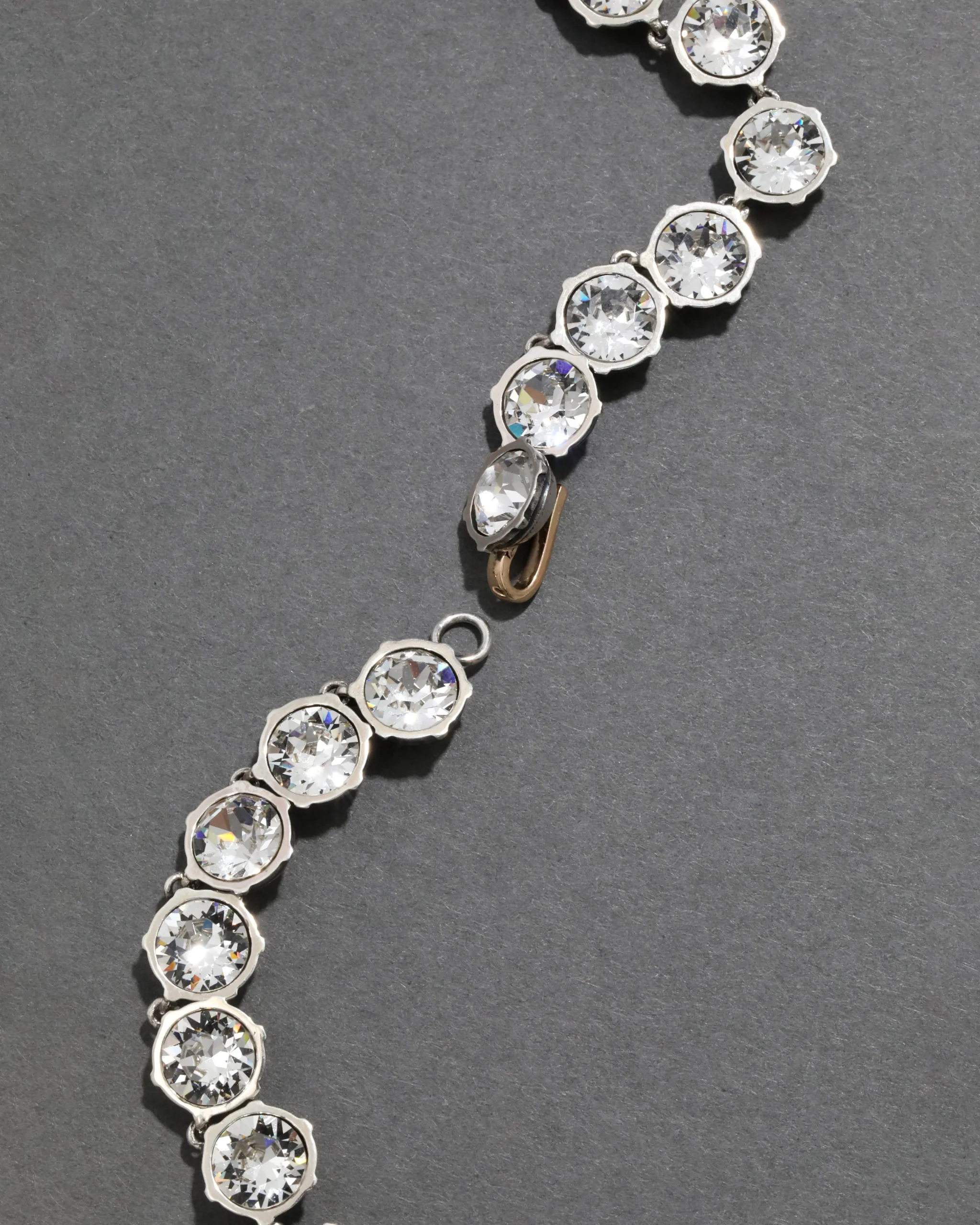 Sterling Silver Round Cut Luminous Crystal Riviera Necklace