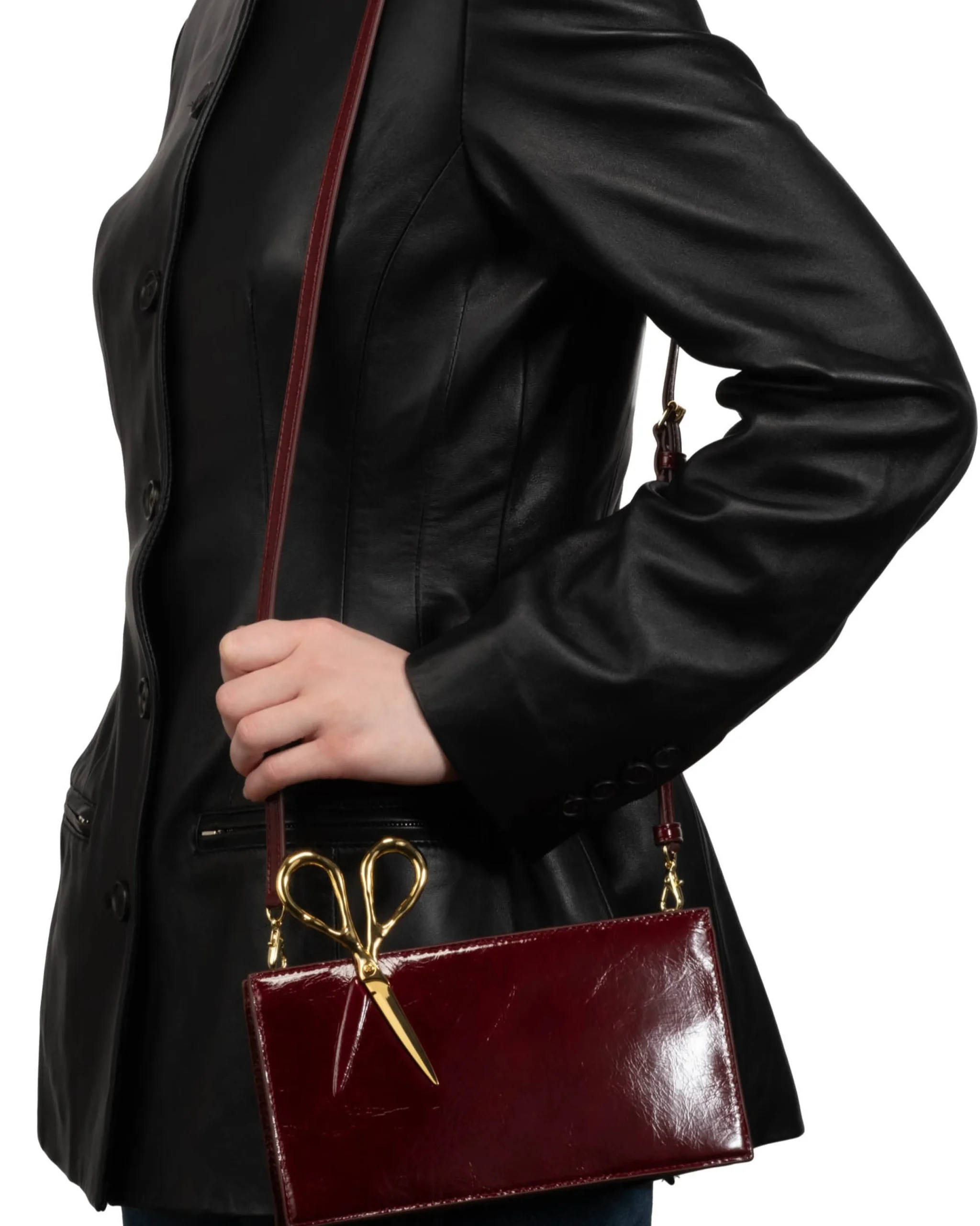 The Petit Scissor Clutch- Merlot