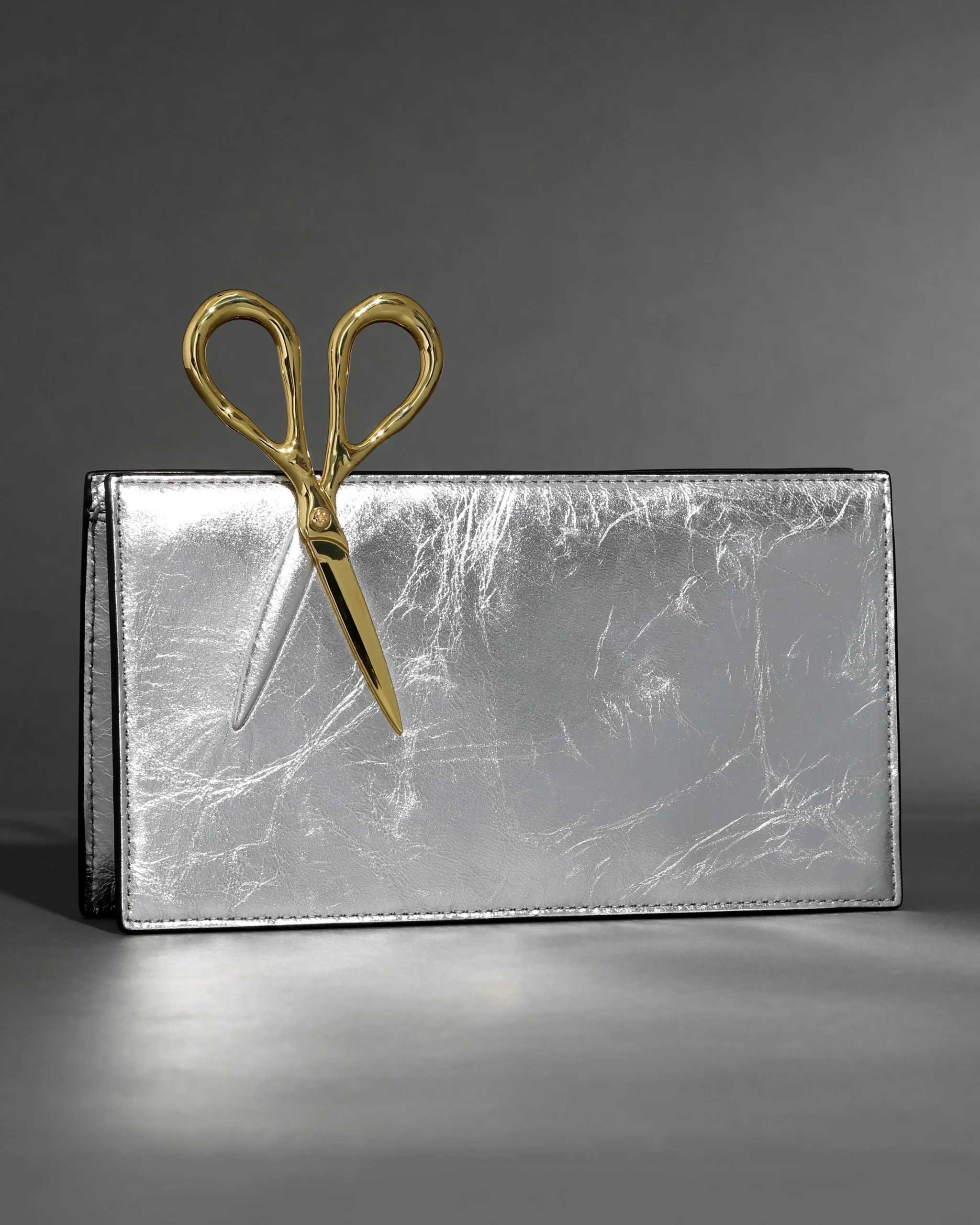 The Petit Scissor Clutch- Silver