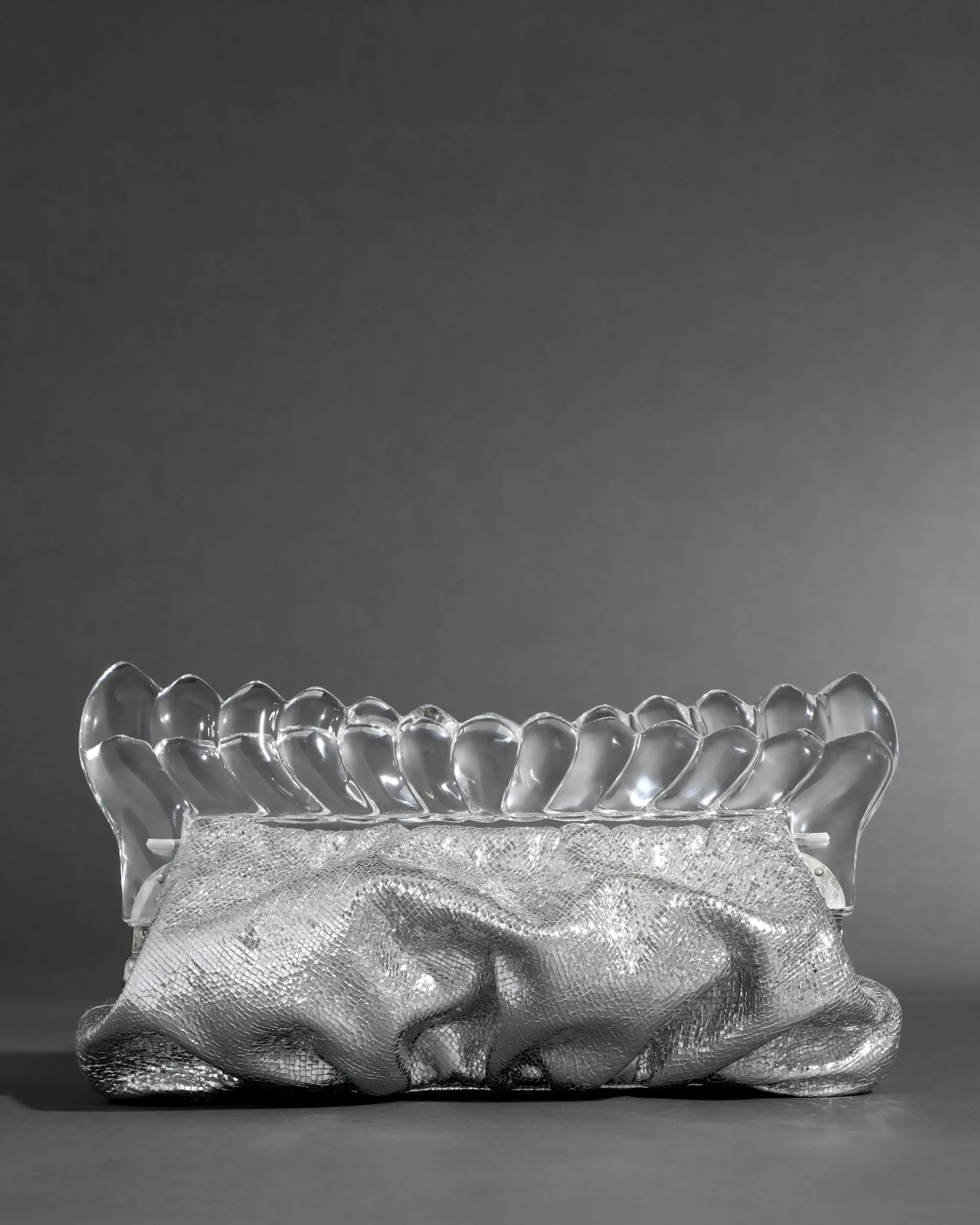 The Pouf Clutch- Silver