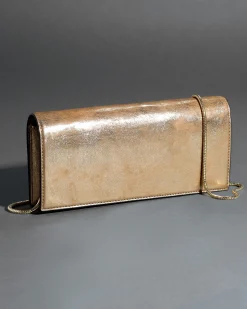 Twisted Gold Side Handle Clutch- Antique Gold