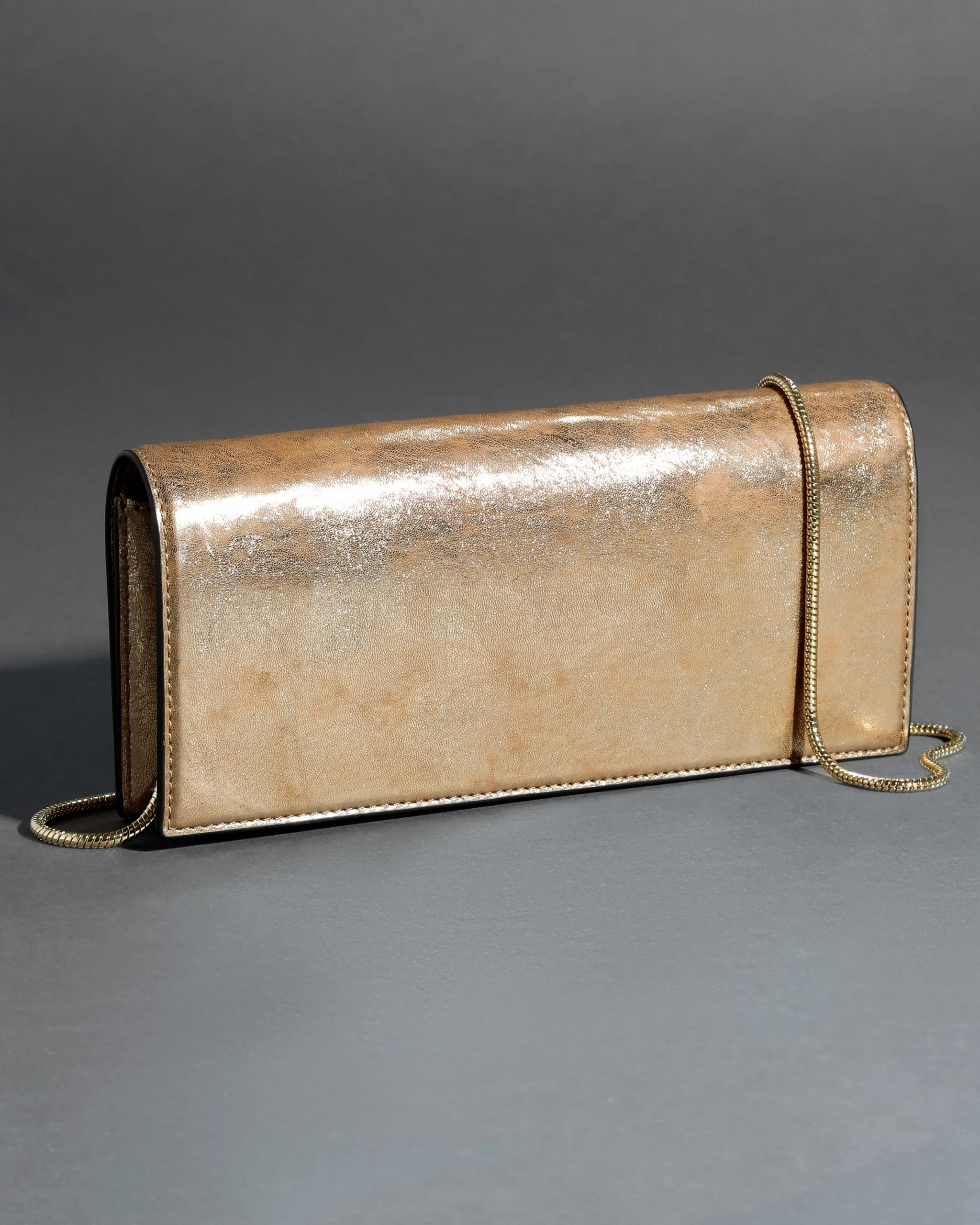 Twisted Gold Side Handle Clutch- Antique Gold