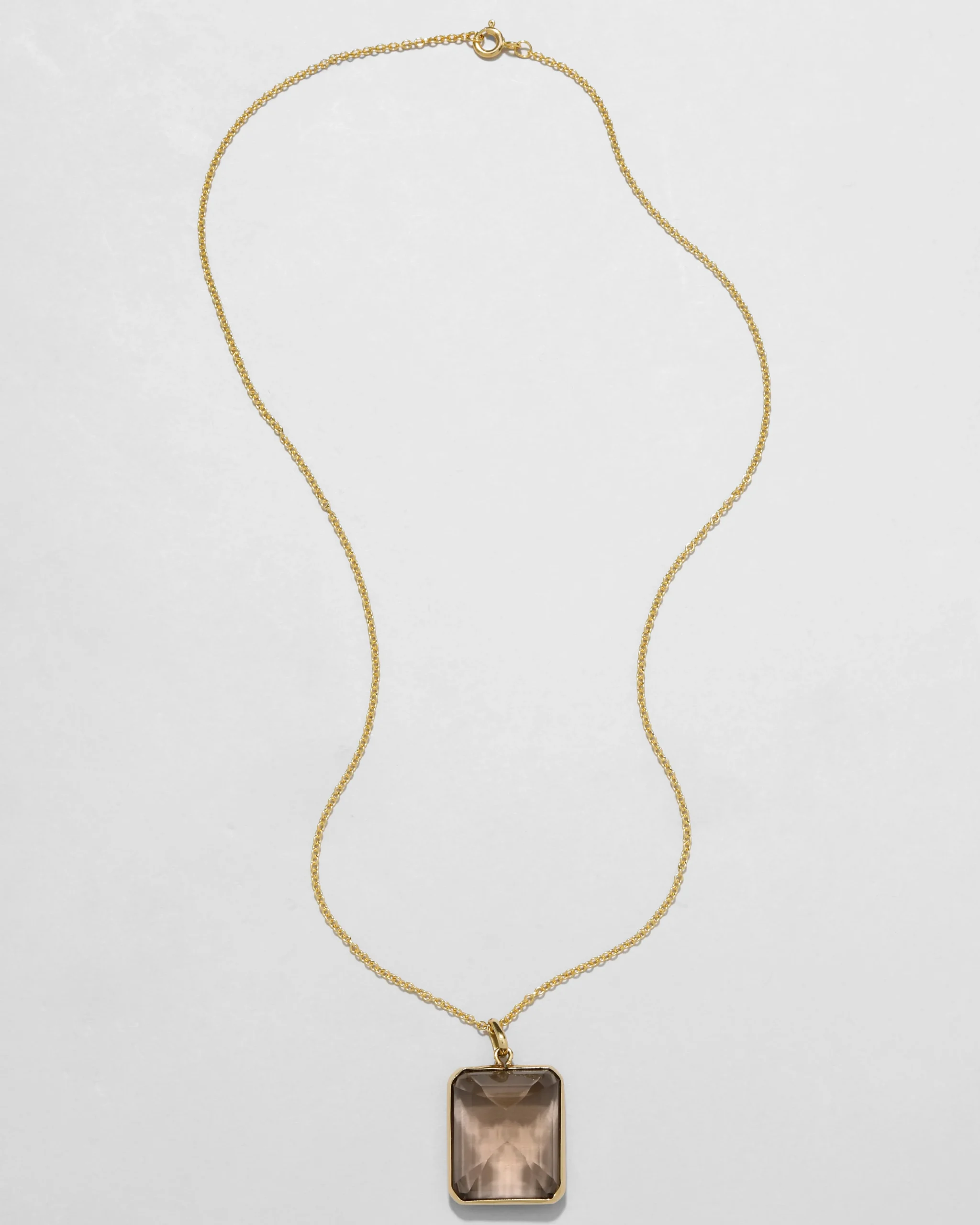 Vintage 1950s 14k Gold & Custom Cut Citrine Pendant Necklace