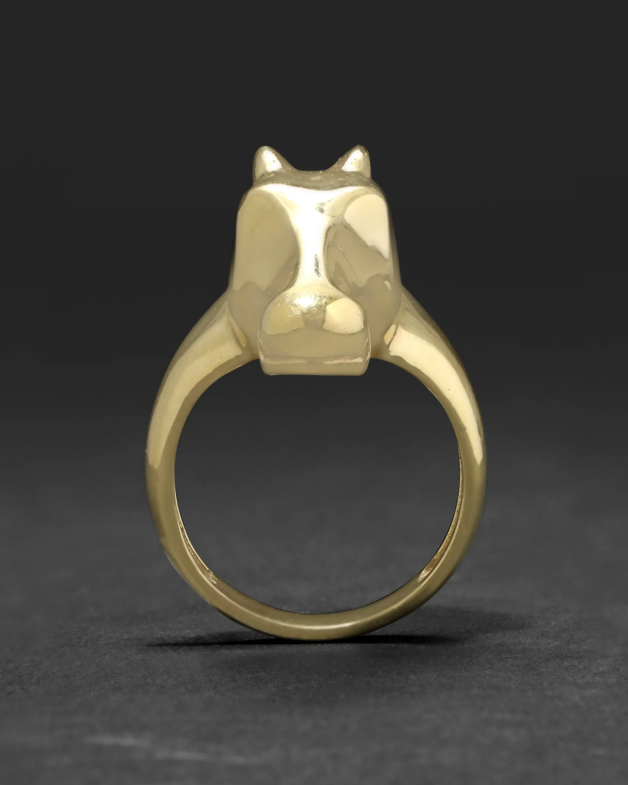 Vintage 1980s 14k Gold Custom Design Horse Ring