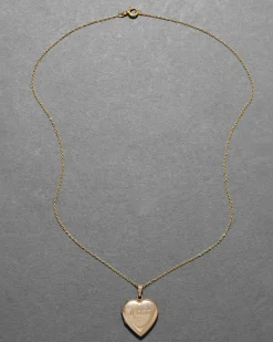 Vintage 1930s 14k Gold Fill Engraved Heart Locket Necklace