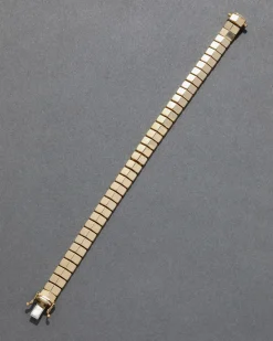 Vintage 1980s 14k Gold Italian Chiclet Bracelet