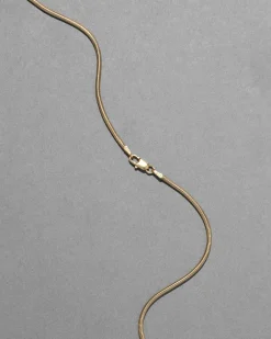 Vintage 1940s 14k Gold Italian Thin Round Snake Chain Necklace