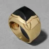 Vintage 1940s 18k Gold & Pyramid Cut Green Tourmaline Band Ring