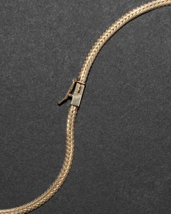 Vintage 1980s 14k Gold with Diamond Snake Head with Gold Tipped Tail Pendant Necklace